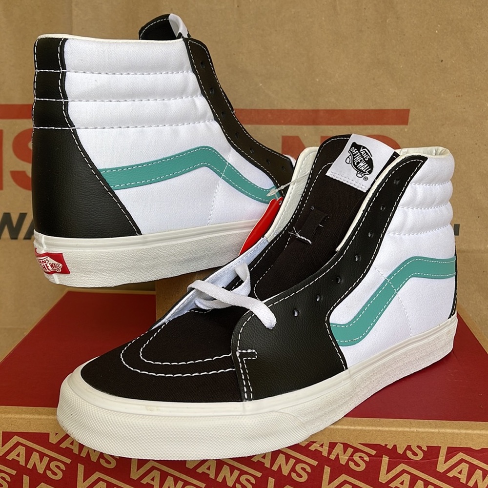 Vans Sk8-Hi Classic Spot Black/True White Leather WMNS sneakers